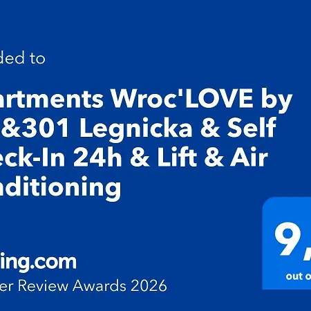 Daire Wroc'love By Me &301 Legnicka & Self Check-in 24h & Lift & Air Conditioning